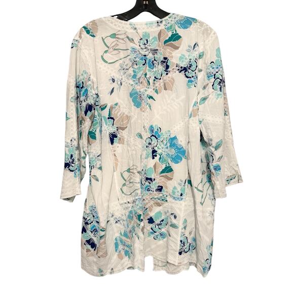 Chicos NEW White Open Floral Lightweight Cardigan Size Large - Picture 11 of 12